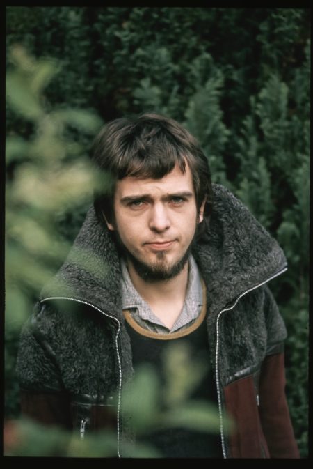 Peter Gabriel in the back garden of his home in Bath, UK