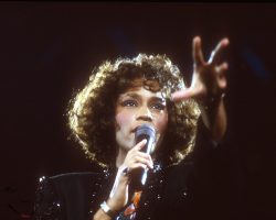 Whitney Huston, American singer performs at the sound check of the Sanremo song festival, Italy.
